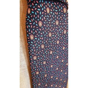 Rosso Bianco Italian silk tie all over Monkey head mini print Navy multi sprinkl